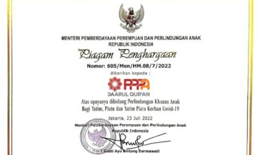 Laznas PPPA Daarul Qur’an Terima Penghargaan dari Kementerian Pemberdayaan Perempuan dan Perlindungan Anak