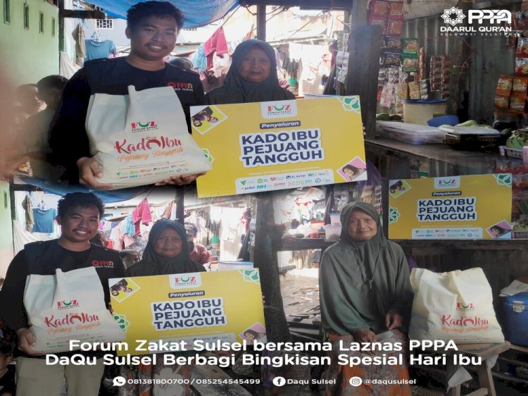 Forum Zakat Sulawesi Selatan Bersama PPPA Daarul Qur'an Sulsel Salurkan Bingkisan Spesial Hari Ibu