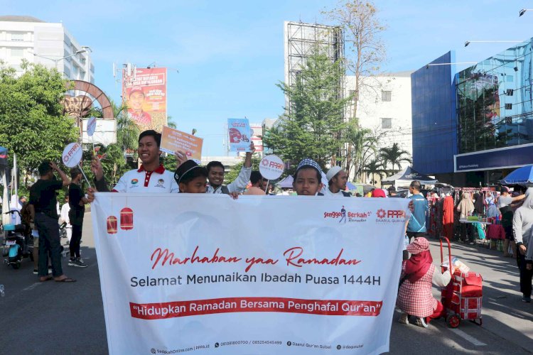 Sambut Ramadan, PPPA Daarul Qur'an Sulsel Pawai Tarhib di Car Free Day