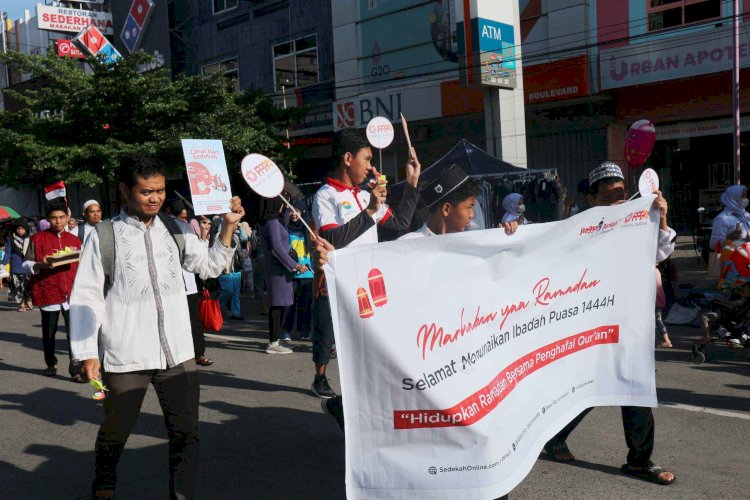 Sambut Ramadan, PPPA Daarul Qur'an Sulsel Pawai Tarhib di Car Free Day