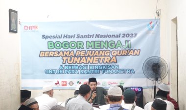 Peringati Hari Santri, Tunanetra Penghafal Quran Nurul Qolbi Gelar Khataman