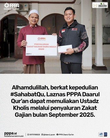 Zakat Gajianmu Muliakan Guru Ngaji