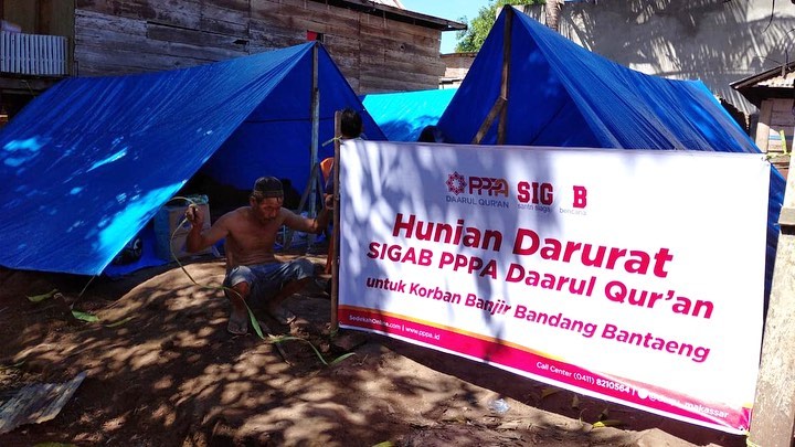 Hunian Darurat untuk Korban Banjir Bantaeng