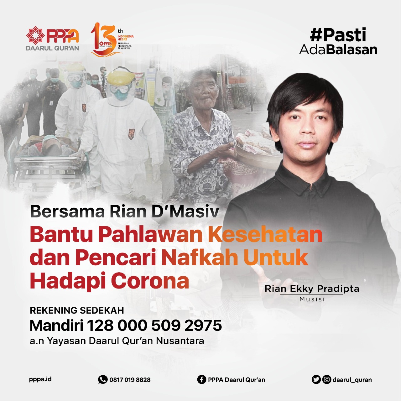 Bersama Rian Dâ€™Masiv  Bantu Pahlawan Kesehatan dan Pencari Nafkah Hadapi Corona