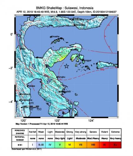 Gempa Magnitudo 6,9 Guncang Sulteng