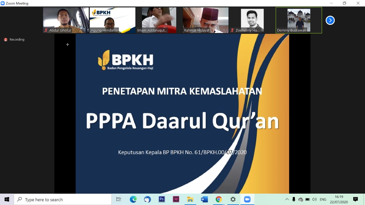 Laznas PPPA Daarul Qur'an Ditetapkan Sebagai Mitra Kemaslahatan BPKH