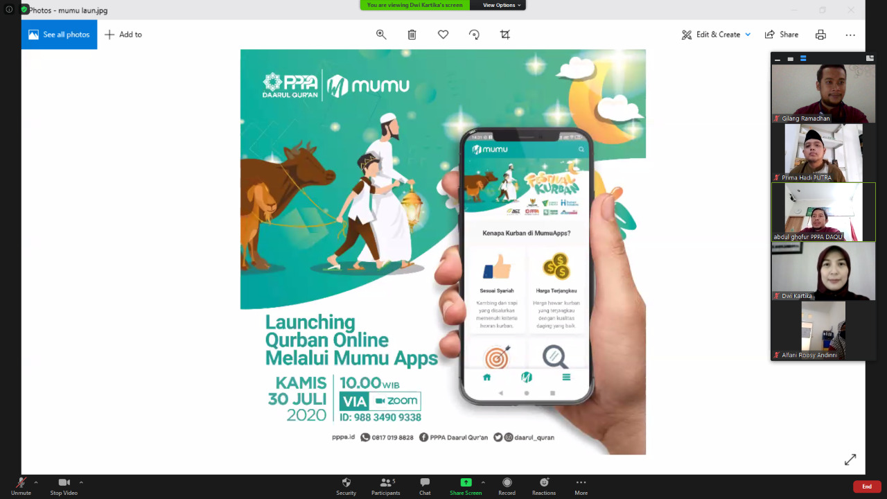 Qurban di PPPA Daarul Qur'an Kini Bisa Melalui Mumu Apps