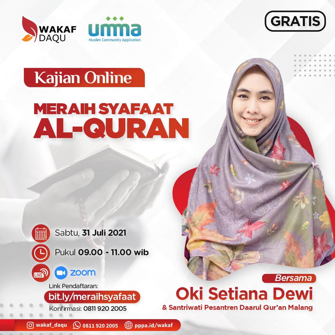 Wakaf Daarul Qur'an Ajak Masyarakat Ikuti Kajian Online Bersama Ustadzah Oki Setiana Dewi