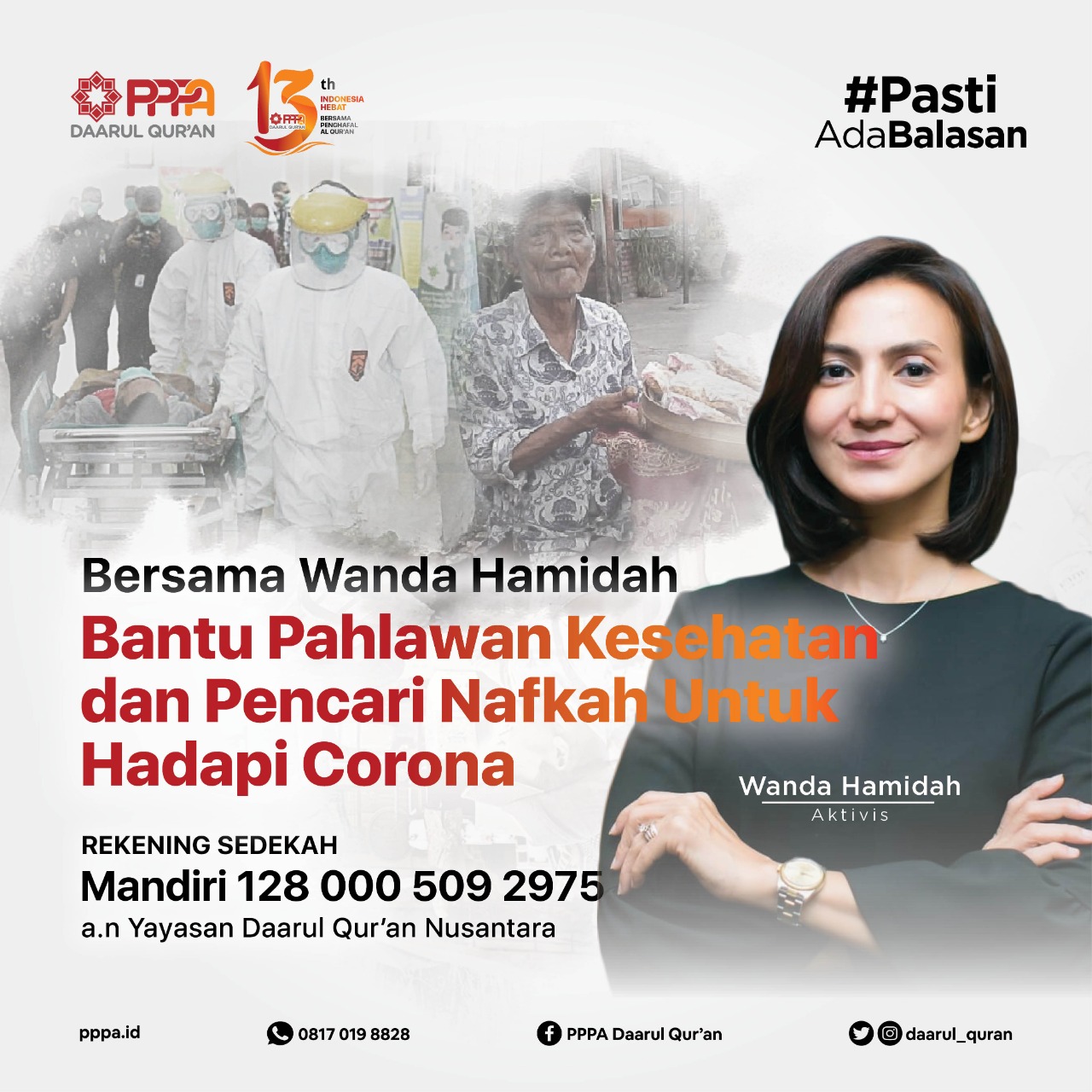 Bersama Wanda Hamidah Bantu Pahlawan Kesehatan dan Pencari Nafkah Hadapi Corona